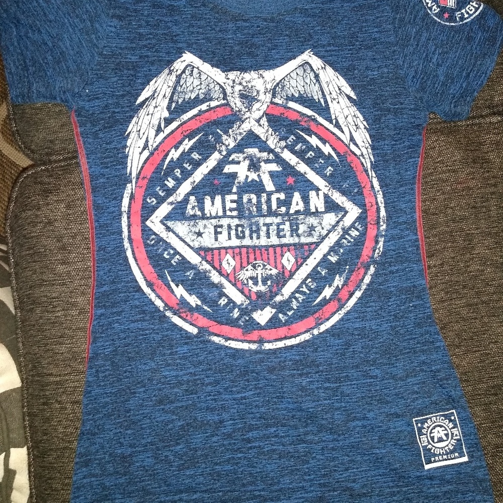 Men's xs Blue American Fighter Tee shirt